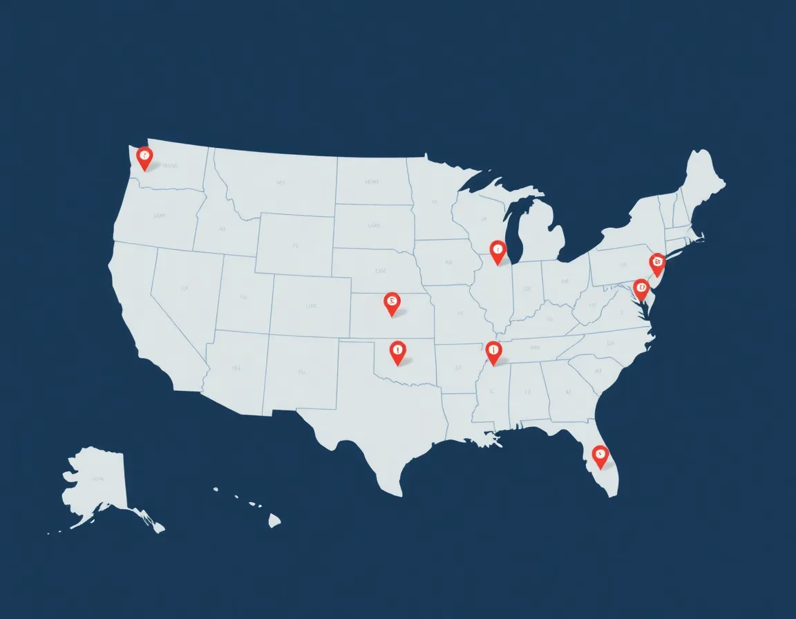 Nationwide plumbing service coverage map